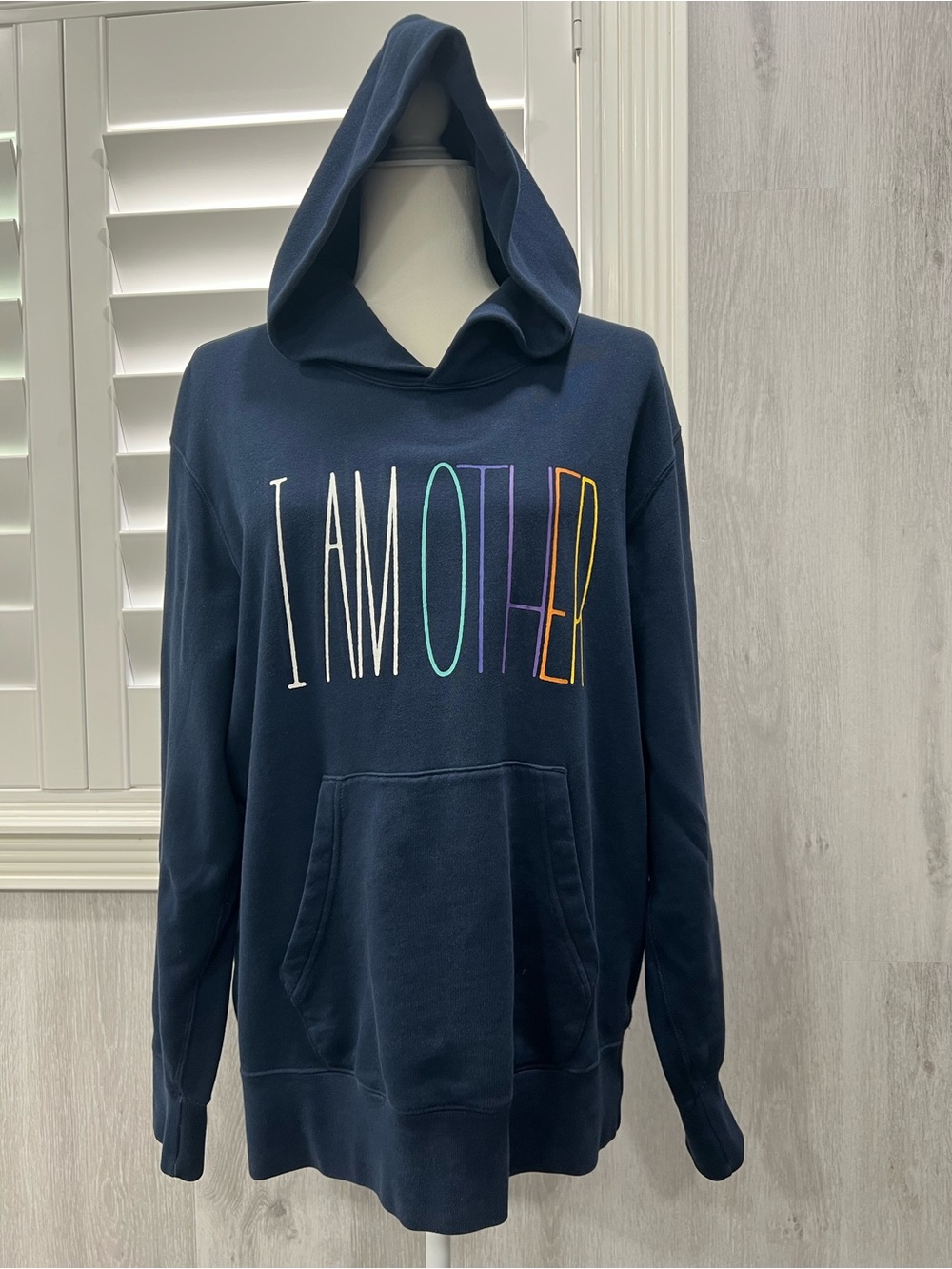 Uniqlo UT Pharrell Williams I Am Other Hoodie Navy Blue Graphic Sweatshirt L